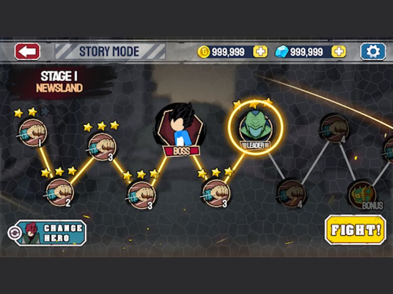 Tải Hack Stickman Warriors (Full Tiền, Kim Cương) v2.1.5 Các Cấp Độ và Thử Thách Trong Hack Stickman Warriors