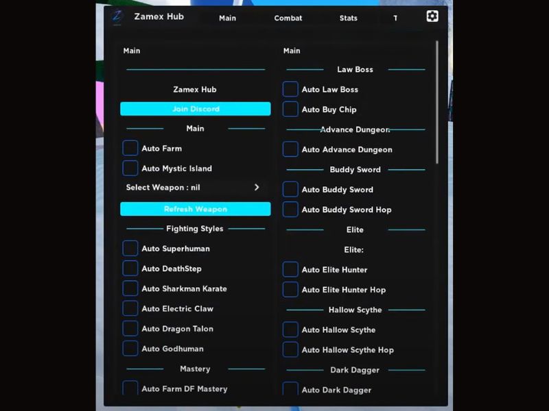 Tải Hack Blox Fruit Apkmoday Update 30 (Full Trái Ác Quỷ, Giọt Nước, Anti Ban, Auto Farm) Khi script chạy thành công, một bảng tùy chỉnh tính năng sẽ xuất hiện
