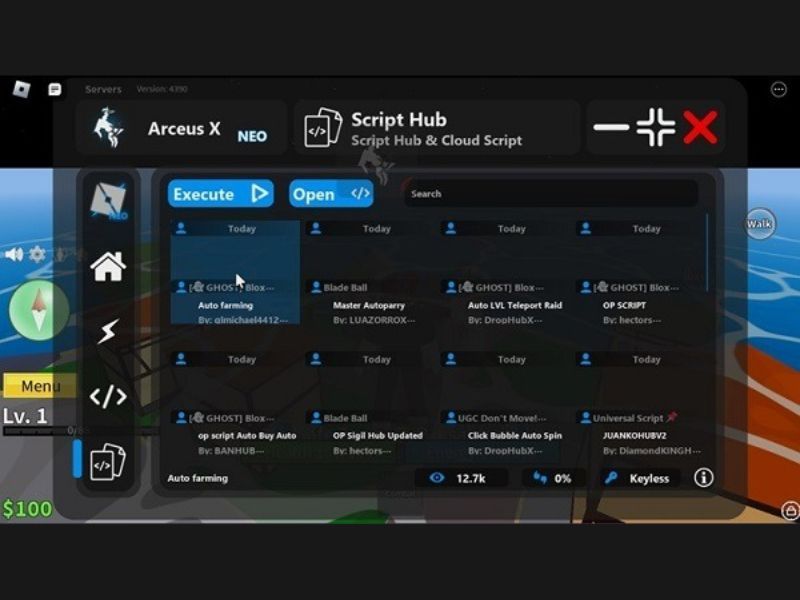 Tải Hack Blox Fruit Arceus X Neo v2.1.9 Mới Nhất Hỗ trợ viết và tùy chỉnh Script riêng trong Hack Blox Fruit Arceus X Neo