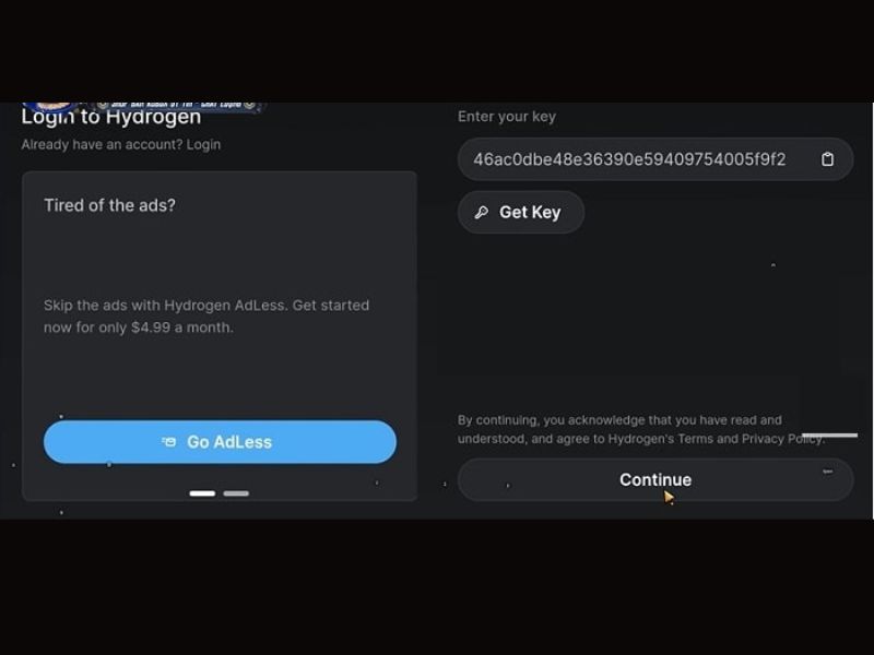 Tải Hydrogen Hack Roblox v2.720 Mới Nhất Tại khung Enter Your Key các bạn Paste Key