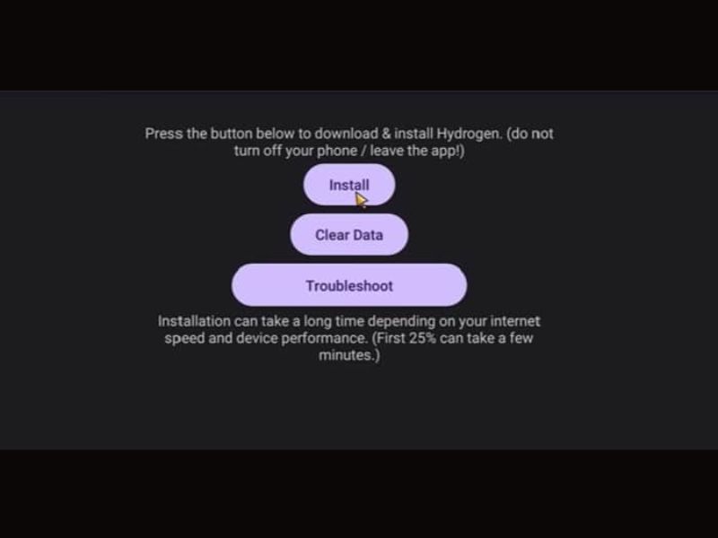 Tải Hydrogen Hack Roblox v2.720 Mới Nhất Nhấn Install và chờ cho tiến trình cài đặt