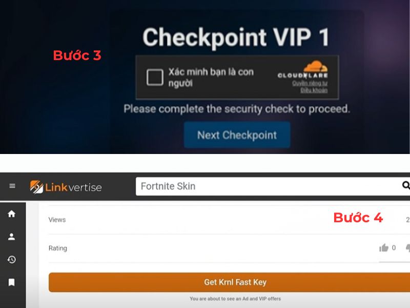 Tải Hack Blox Fruit Krnl VNG v2.721 Mới Nhất Thực hiện bước 3 và bước 4 trong Get Key Hack Blox Fruit Krnl VNG