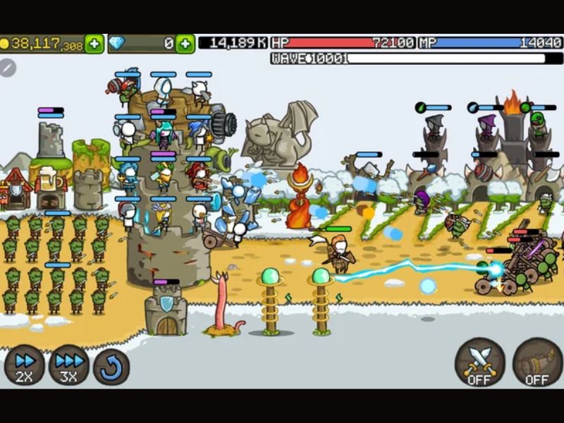 Tải Hack Grow Castle (Menu, Full Tiền, Kim Cương) v1.50.14 Gamplay thủ thành đầy chiến thuật và tốc độ cao Trong Hack Grow Castle