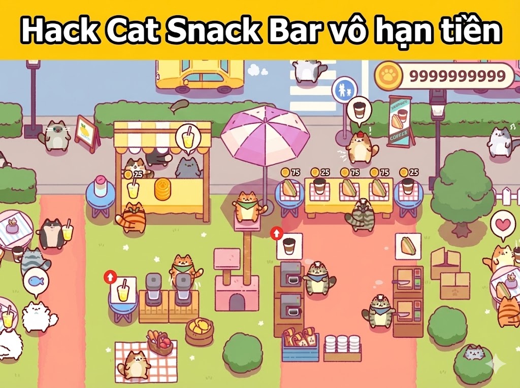 Tải Hack Cat Snack Bar (Vô Hạn Tiền, Kim Cương, Mua Sắm) v1.0.216 Hack Cat Snack Bar Có Gì?