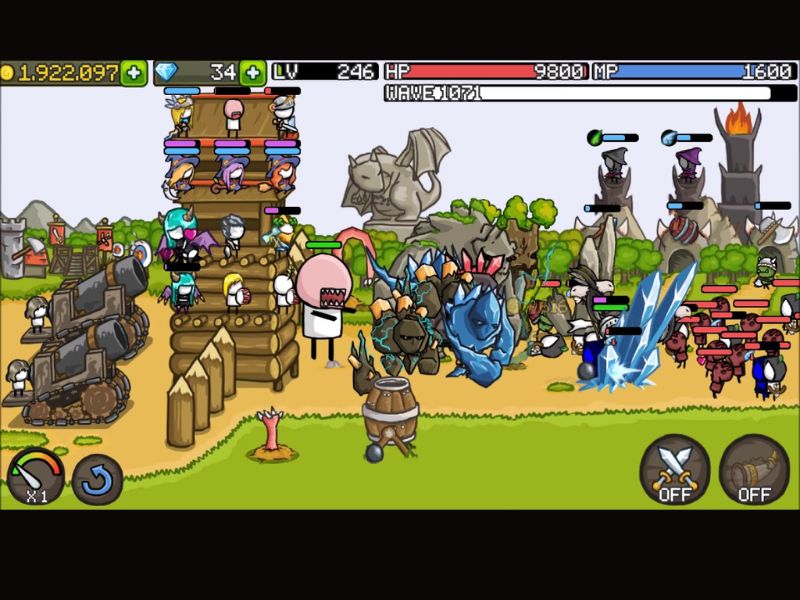 Tải Hack Grow Castle (Menu, Full Tiền, Kim Cương) v1.50.14 Lối chơi leo sóng cuốn hút Trong Hack Grow Castle