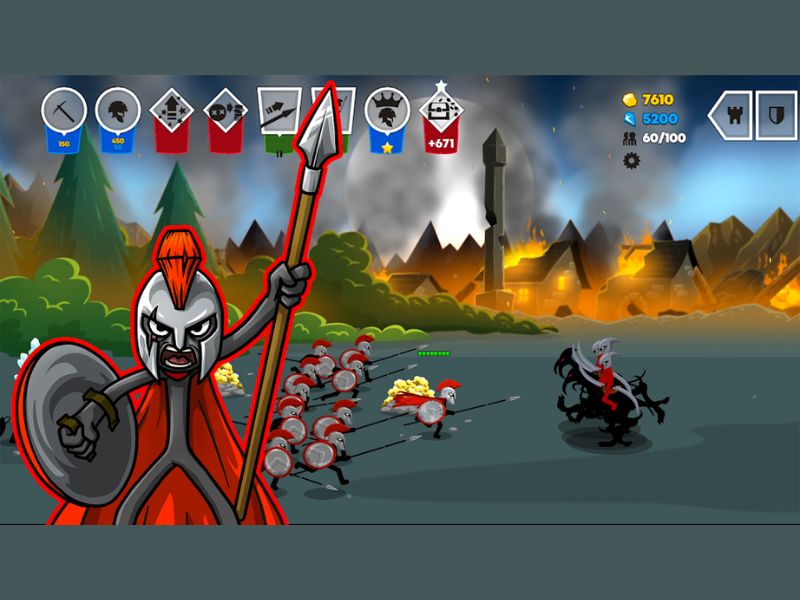 Tải Stick War: Saga Hack (Vô Hạn Tiền, Kim Cương, Menu) v2026.5.5025 Quản lý tài nguyên để nâng cấp quân đội trong Stick War: Saga Hack
