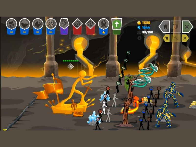 Tải Stick War: Saga Hack (Vô Hạn Tiền, Kim Cương, Menu) v2026.5.5025 Trận đấu càng về sau càng khốc liệt trong Stick War: Saga Hack